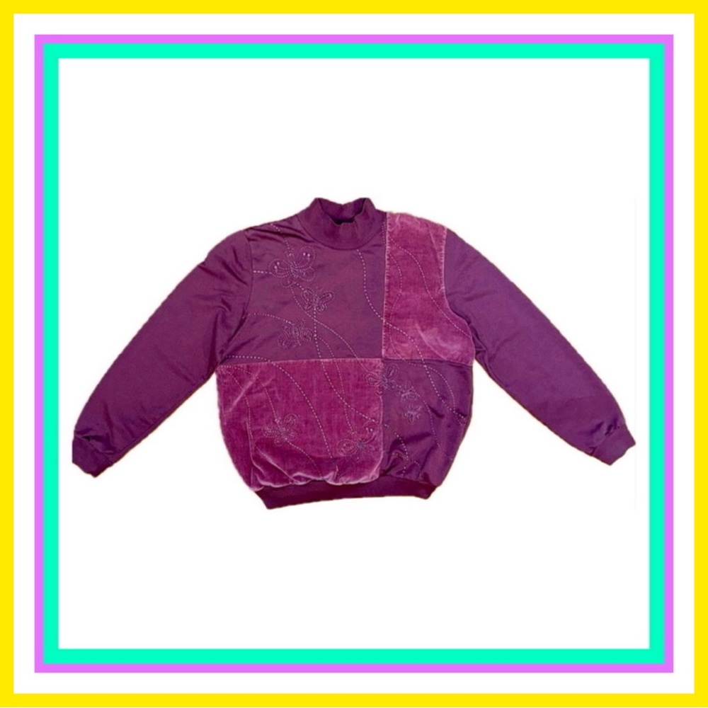 Vintage Alfred Dunner 90s Patchwork Sweatshirt🦋🌺🍇